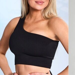 BuffBunny Ribbed Seamless Sports Bra- Onyx Black